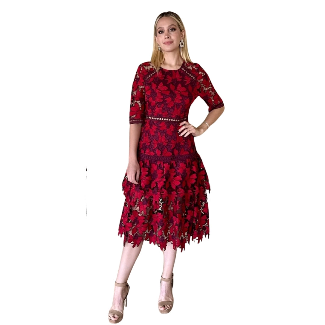 Sri | Vestido midi vino