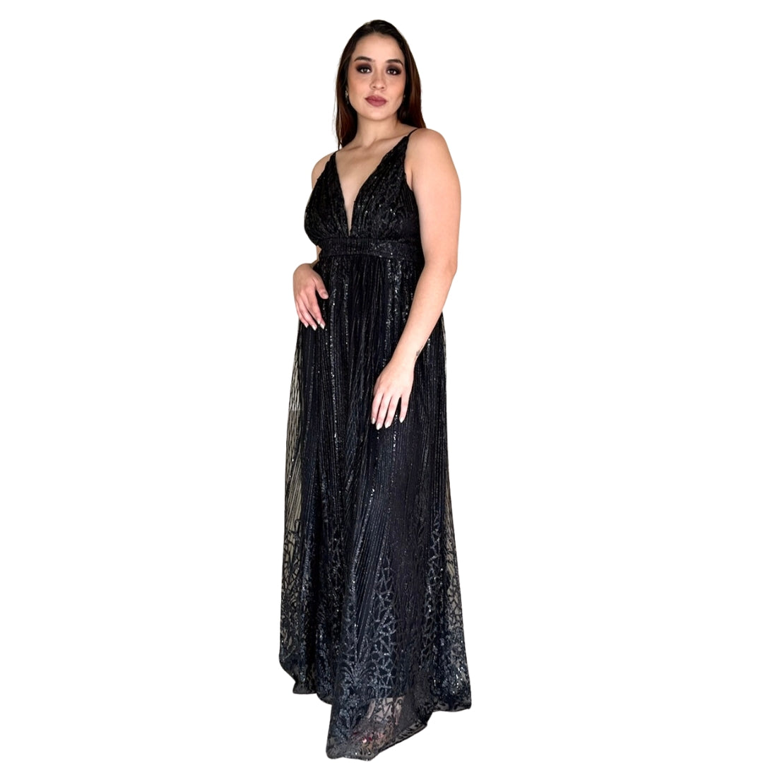 Cristal | Vestido de lentejuelas con escote