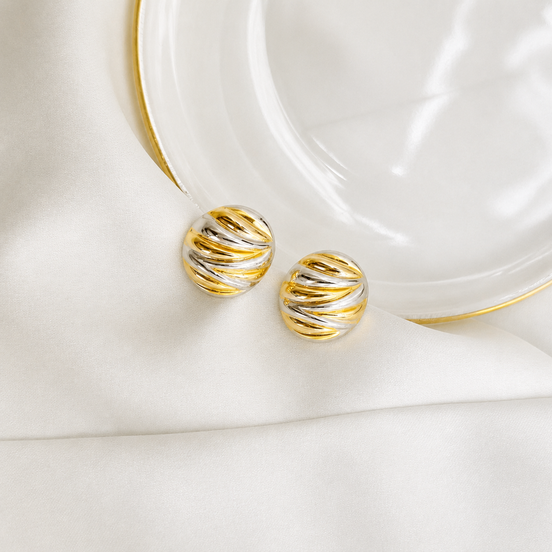 Portofino | Aretes bicolor botones