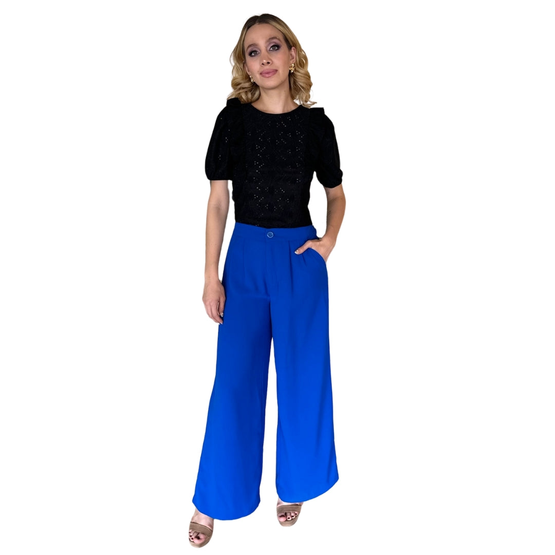 Irene | Pantalón sastre amplio azul rey