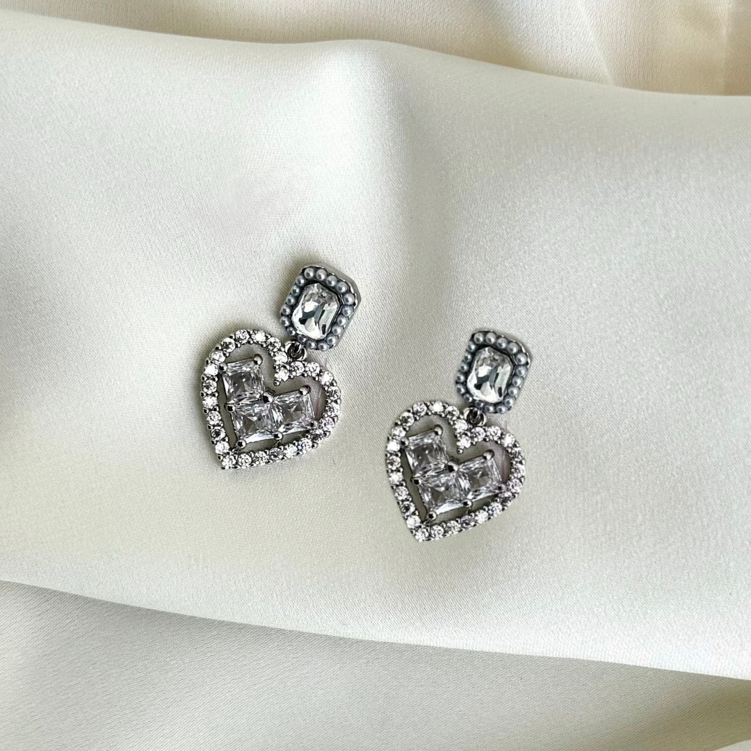 Daira | Aretes corazón plata