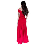 Serea | Vestido largo sin manga transparencia rojo