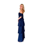Belén | Vestido largo olanes azul marino