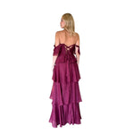 Belén | Vestido largo olanes vino