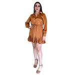 Emile | Vestido corto satinado chedron