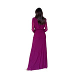 Carina | Vestido largo mesh moño uva