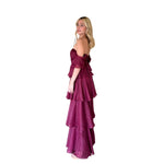 Belén | Vestido largo olanes vino