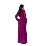 Carina | Vestido largo mesh moño uva