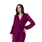 Carina | Vestido largo mesh moño uva
