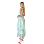 Lucia | Vestido midi bustier verde menta