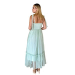 Lucia | Vestido midi bustier verde menta