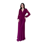 Carina | Vestido largo mesh moño uva
