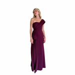 Kenia | Vestido largo drapeado vino