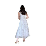 Libby | Vestido midi bordado floral ivory