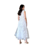 Libby | Vestido midi bordado floral ivory