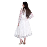 Dina | Vestido midi encaje con manga ivory