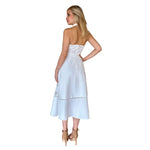 Darcy | Vestido midi halter bordado blanco