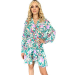 Julieta | Vestido corto verde estampado