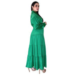 Ceci | Vestido largo con cinta verde
