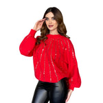 Gersilla | Suéter de punto con lentejuela rojo