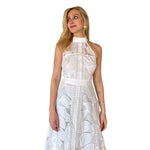 Darcy | Vestido midi halter bordado blanco