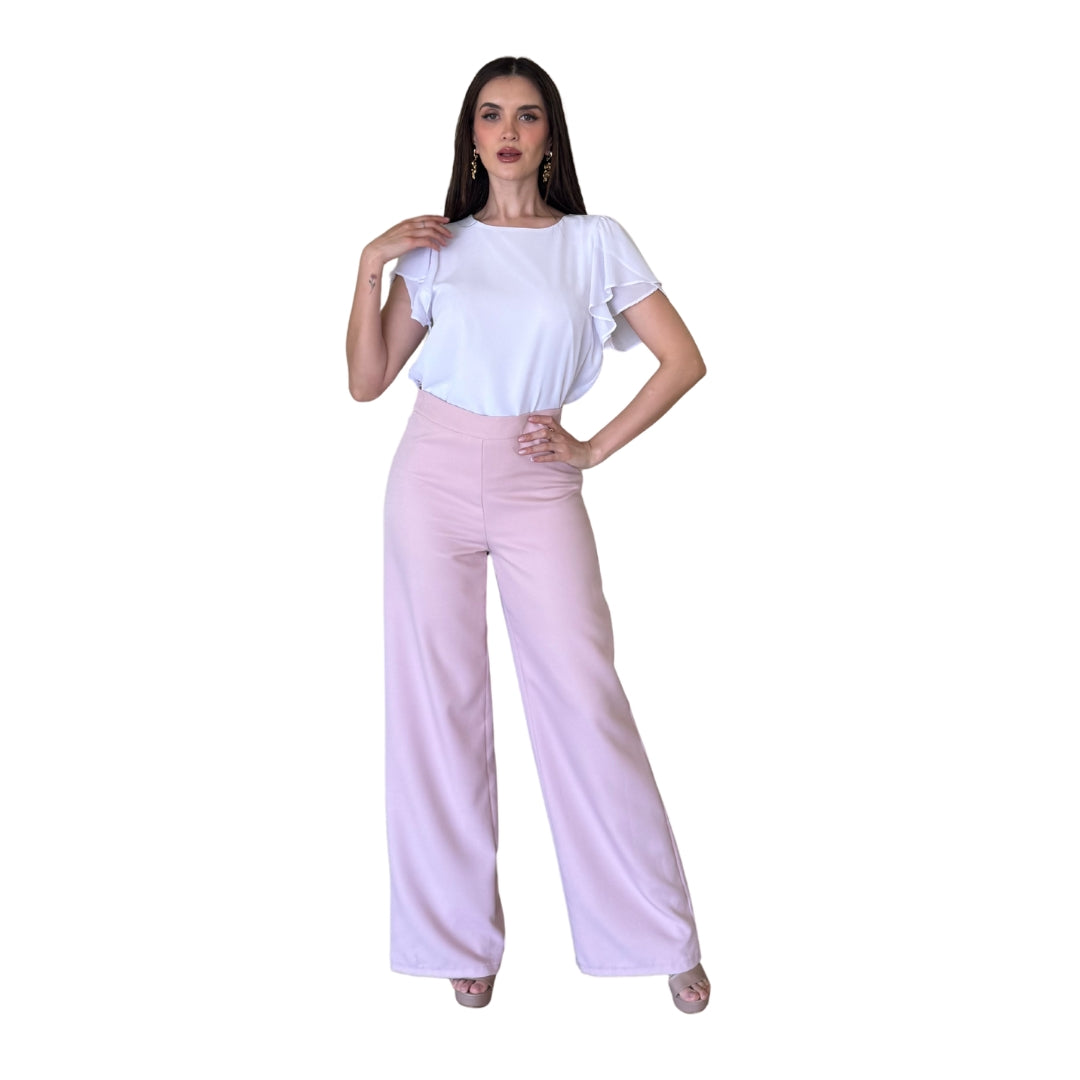 Eiza | Pantalón wide leg rosa