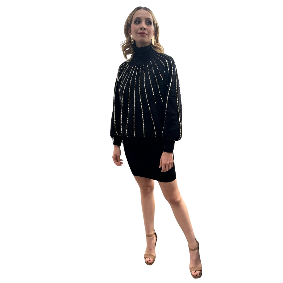 Gersilla | Suéter de punto con lentejuela negro