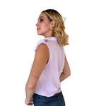 Tatiana | Blusa cuello alto moño malva