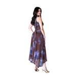 Liv | Vestido midi mesh mascada multicolor chocolate