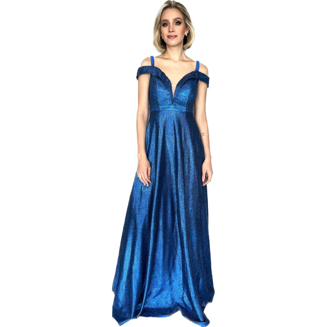 Armida | Vestido largo glitter azul rey