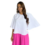 Mia | Blusa mangas con Olanes blanca