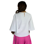 Mia | Blusa mangas con Olanes blanca