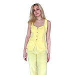 Gadea | Conjunto chaleco con botones dorados amarillo