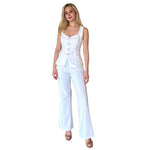 Gadea | Conjunto chaleco con botones dorados blanco