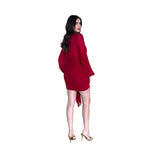 Donia | Vestido corto mesh con detalle en falda rojo 