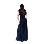 Martha | Vestido largo plisado negro
