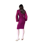 Danette | Vestido midi mesh moño uva  