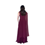 Ederne | Vestido largo con mascada vino