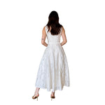 Delilah | Vestido midi bordado con cinturón ivory