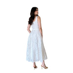 Delilah | Vestido midi bordado con cinturón ivory