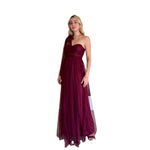 Myra | Vestido largo tul asimétrico vino
