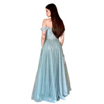 Aixa | Vestido largo con pedrería verde sage