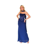 Keltse | Vestido largo drapeado corset azul cobalto