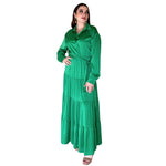 Ceci | Vestido largo con cinta verde