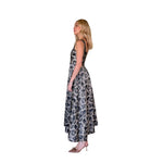 Nubia | Vestido largo con estampado metálico y textura negro