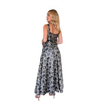 Nubia | Vestido largo con estampado metálico y textura negro