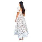 Pre- orden ✨Ellen | Vestido midi con aplicaciones de flores ivory