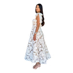Pre- orden ✨Ellen | Vestido midi con aplicaciones de flores ivory