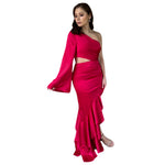Elena | Vestido largo asimétrico rojo