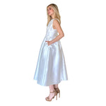 Bella | Vestido midi corte "A" blanco